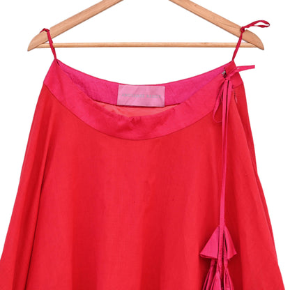 Indian Vintage Red Pure Cotton Lehenga/Skirt Hand woven Skirt Wedding Outfit Designer Anushree Readdy