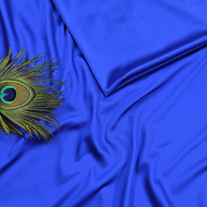 Indian New Royal Blue Satin solid Design Fabric Crafting Quilting Dress making Crafting soft 5yards