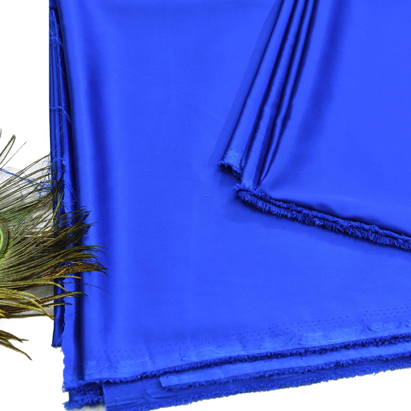 Indian New Royal Blue Satin solid Design Fabric Crafting Quilting Dress making Crafting soft 5yards