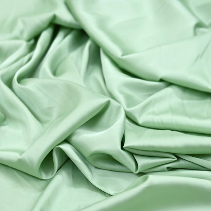 Indian New Sage Green Satin solid Design Fabric Crafting Quilting Dress making Crafting soft 5yards
