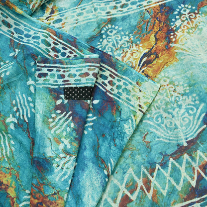 Indian Vintage Sari Green & Ivory Pure Chanderi Cotton Hand Block Printed Sarees 5Yd Craft Fabric Soft Sewing Sarong Dress Making Quilting