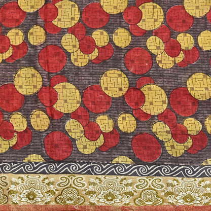 Indian Vintage Sari 100% Pure Silk Printed Sarees 5yd Sewing Craft Fabric Dress Making Soft Woven Border Upcycle Quilting