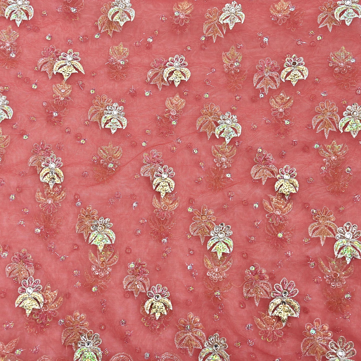 Indian Vintage Heavy Dupatta Pink Net Mesh Long Stole Hand Embroidered Scarves Wedding veil Wrap Boho