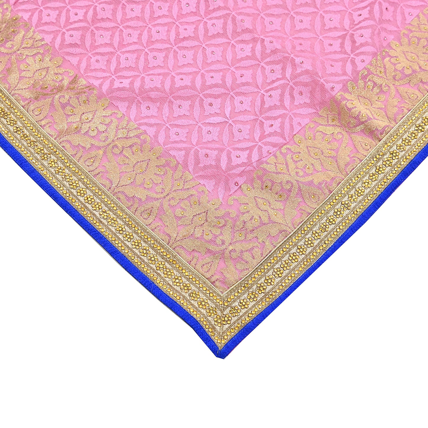 Indian Vintage Sari Pink Organza hand Embroidered Saree Craft Fabric 5Yd Sewing Ethnic Bollywood sarees Dress making