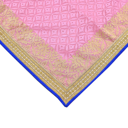 Indian Vintage Sari Pink Organza hand Embroidered Saree Craft Fabric 5Yd Sewing Ethnic Bollywood sarees Dress making