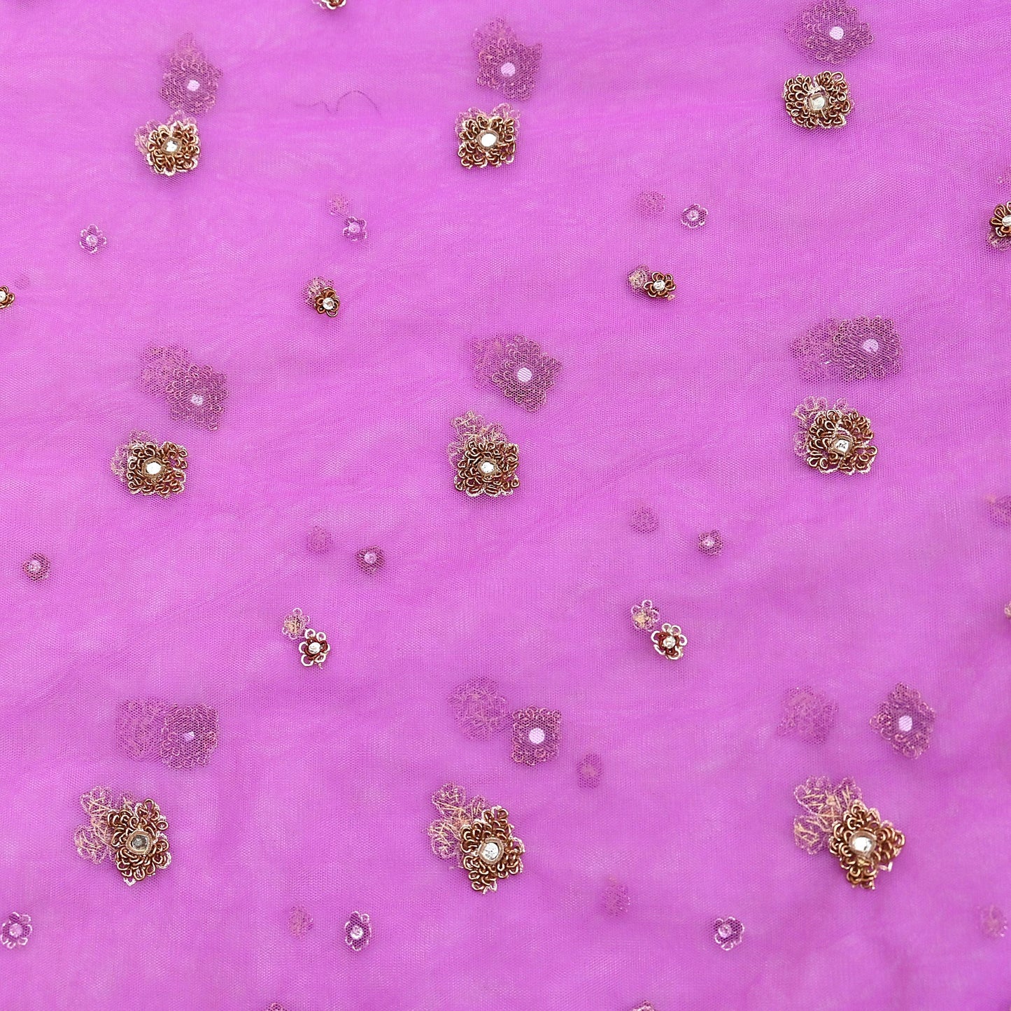 Indian Vintage wedding Hand Embroidered Purple Net Dupatta Zardozi Stole Veil Hijab Bridal