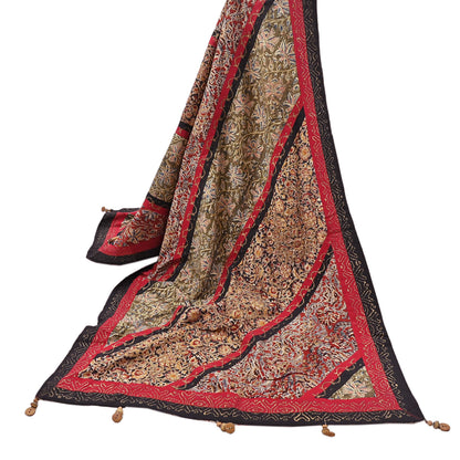Indian Vintage Multi Dupatta Long Stole Block Print Pure Cotton Indian Scarves Scarf Veil Wrap Boho Soft Golden painted
