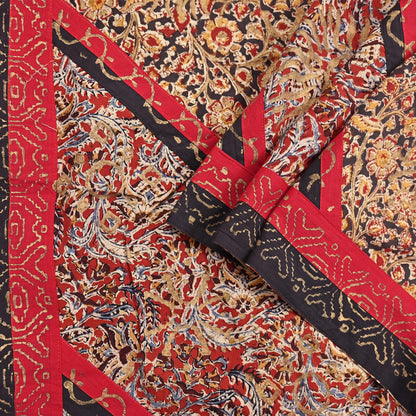 Indian Vintage Multi Dupatta Long Stole Block Print Pure Cotton Indian Scarves Scarf Veil Wrap Boho Soft Golden painted