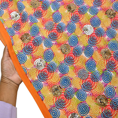 Indian Vintage Sari Multi Pure Crepe Silk Hand Embroidered Saree 5yd Sewing Floral Craft Sequins Dress making Crafting Quilting