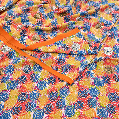 Indian Vintage Sari Multi Pure Crepe Silk Hand Embroidered Saree 5yd Sewing Floral Craft Sequins Dress making Crafting Quilting