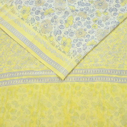 Indian Vintage Sari Pure Crepe Silk Printed Saree 5yard Sewing Quilting Floral Soft Craft Fabric Wrap