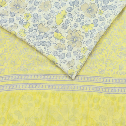 Indian Vintage Sari Pure Crepe Silk Printed Saree 5yard Sewing Quilting Floral Soft Craft Fabric Wrap