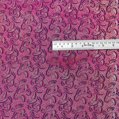 Indian Vintage Sari Purple Heavy Pure Satin Silk Woven Banarasi Tanchoi Saree 5Yd Ethnic Craft Fabric Upcycle Bridal Heavy Sarees