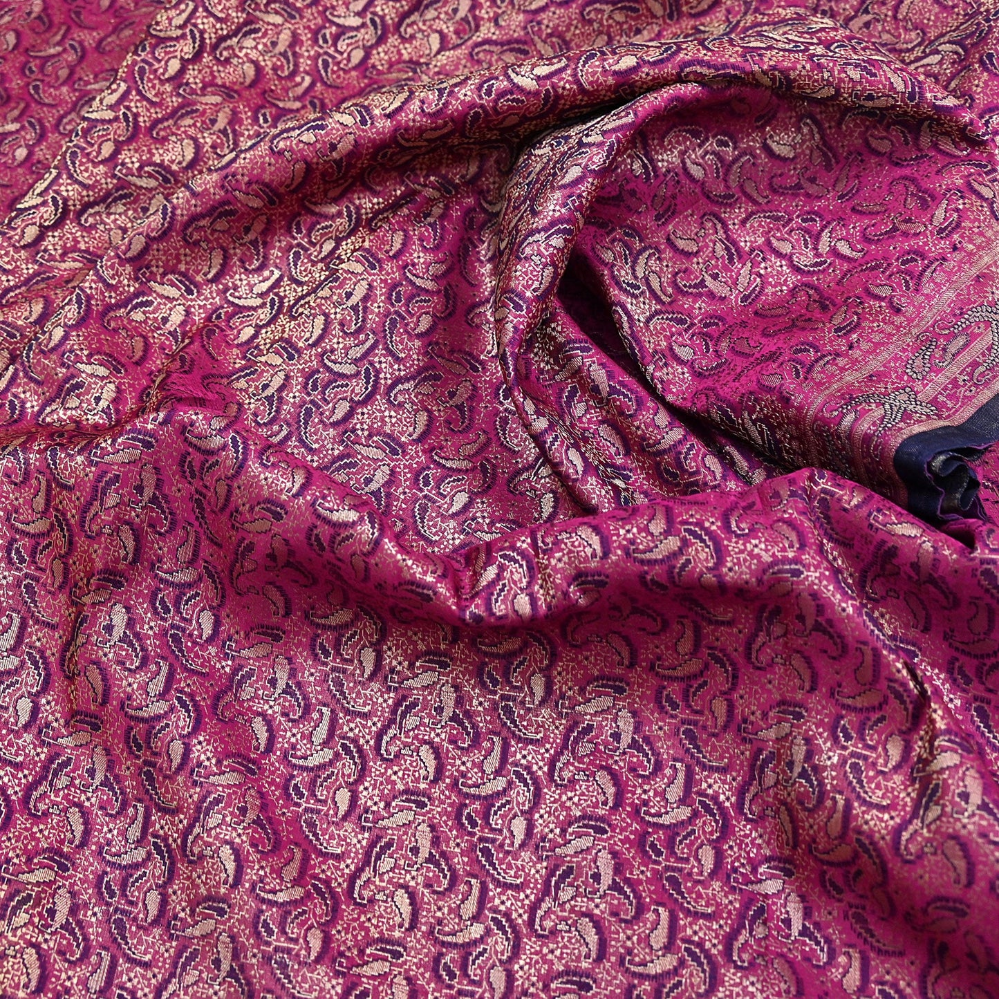Indian Vintage Sari Purple Heavy Pure Satin Silk Woven Banarasi Tanchoi Saree 5Yd Ethnic Craft Fabric Upcycle Bridal Heavy Sarees