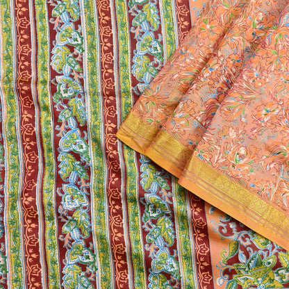Indian Vintage Sari Printed Pure Silk Sarees 5yd Sewing Craft Fabric Soft Dress Making Upcycle Crafting Quilting Used Zari