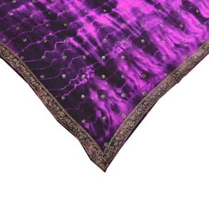 Indian Vintage Sari Pure Crepe Silk Hand Embroidered Sarees 5yd Sewing Craft Fabric Ethnic Wrap Upcycle Quilting Crafting Dress Making