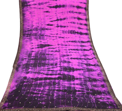 Indian Vintage Sari Pure Crepe Silk Hand Embroidered Sarees 5yd Sewing Craft Fabric Ethnic Wrap Upcycle Quilting Crafting Dress Making