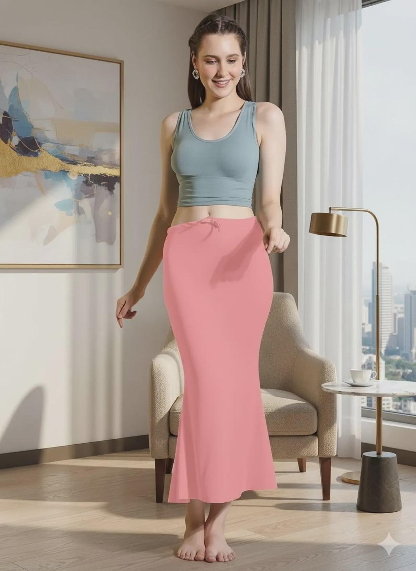 Saree Petticoat: Stretchable Cotton-Blend Shapewear Skirt
