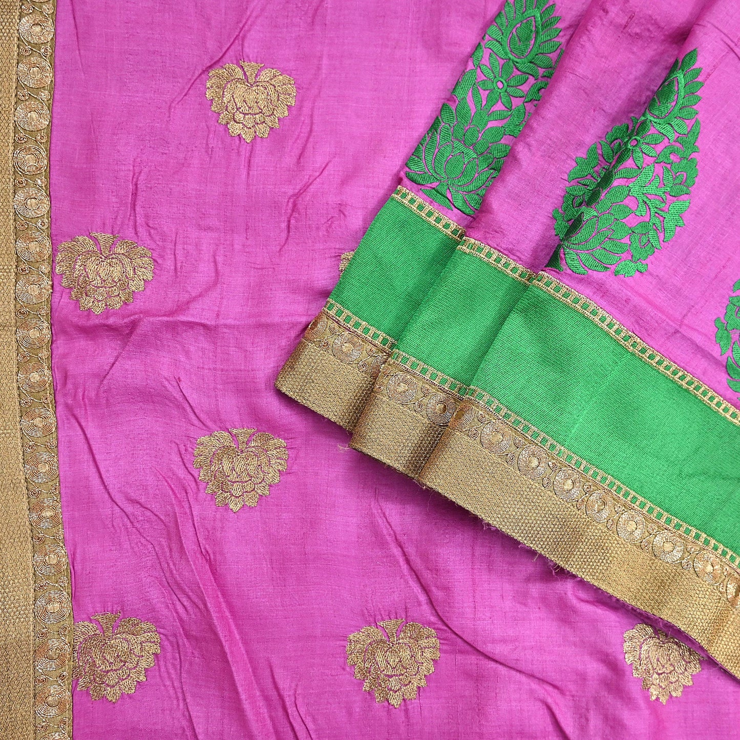 Indian Vintage Saree Pink Pure Khadi Silk Handloom Hand Beaded Sari Fabric 6yard Ethnic Zari Dressmaking Crafting Upcycle Quilting
