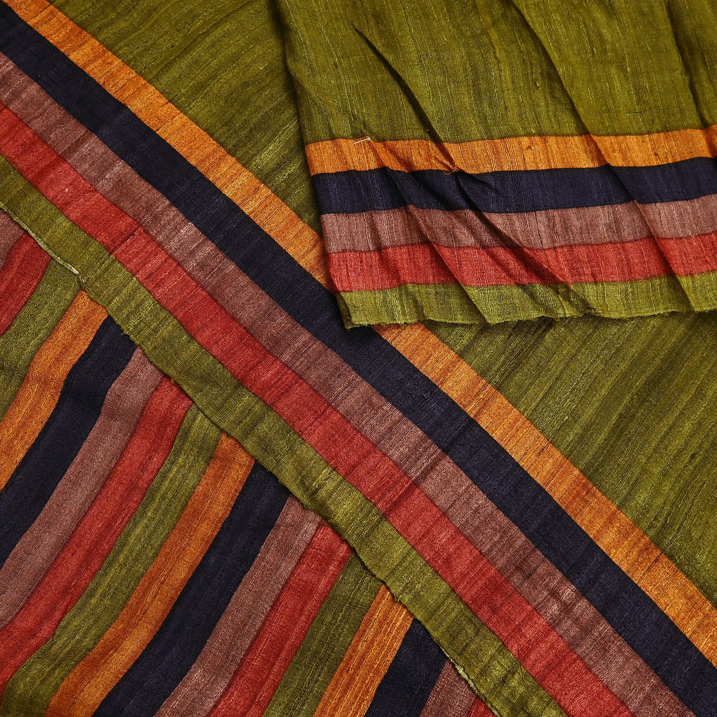 Indian Vintage Green Saree Pure Khadi Silk Handloom Printed Sari Fabric 5yd Ethnic Wear Sari Floral Designs Dress making Crafting