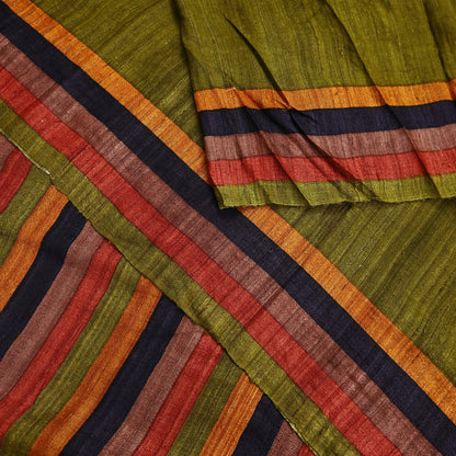 Indian Vintage Green Saree Pure Khadi Silk Handloom Printed Sari Fabric 5yd Ethnic Wear Sari Floral Designs Dress making Crafting