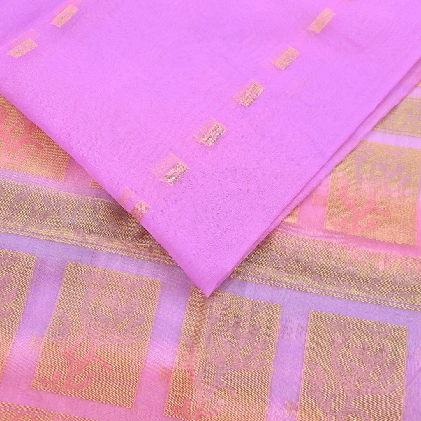 Indian Vintage Sari Purple & Pink Hand Woven 100% Pure Organza Silk Saree Craft Fabric 6Yd Dress Making Crafting Quilting Upcycle Zari