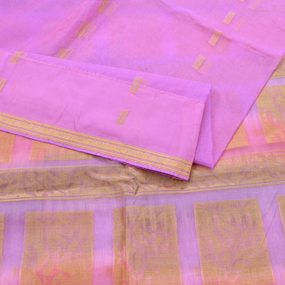 Indian Vintage Sari Purple & Pink Hand Woven 100% Pure Organza Silk Saree Craft Fabric 6Yd Dress Making Crafting Quilting Upcycle Zari