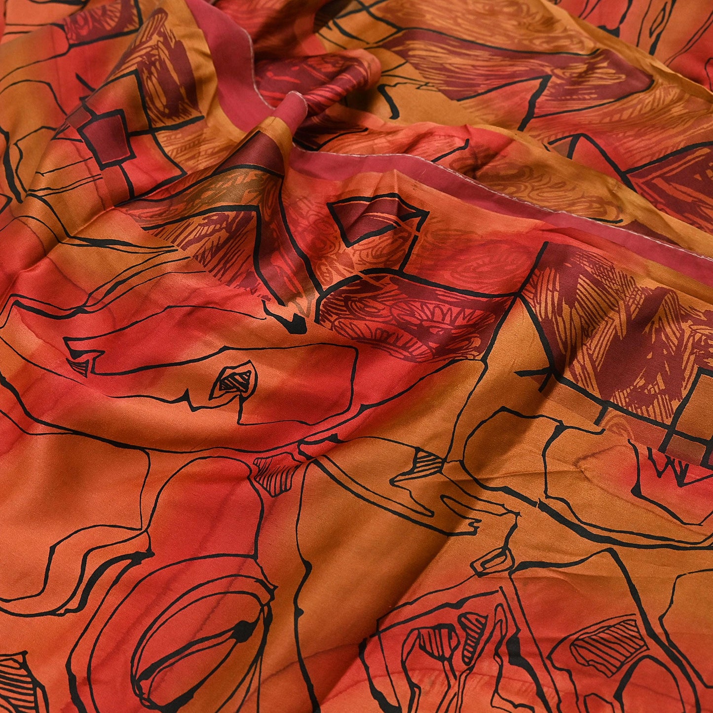 Indian Vintage Sari Multi Printed 100% Pure Satin Silk Sarees 5yd Sewing Craft Fabric Dress Making Wrap Upcycle Quilting Crafting