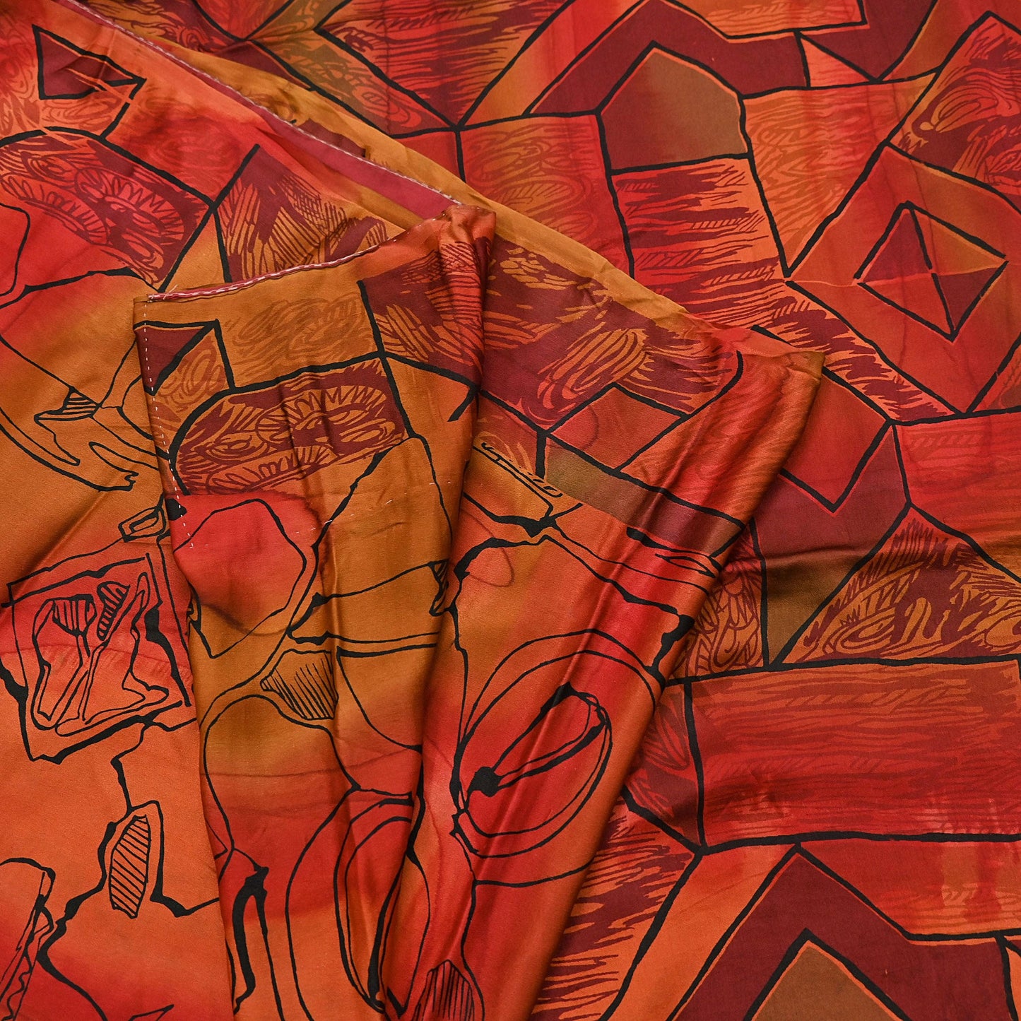 Indian Vintage Sari Multi Printed 100% Pure Satin Silk Sarees 5yd Sewing Craft Fabric Dress Making Wrap Upcycle Quilting Crafting