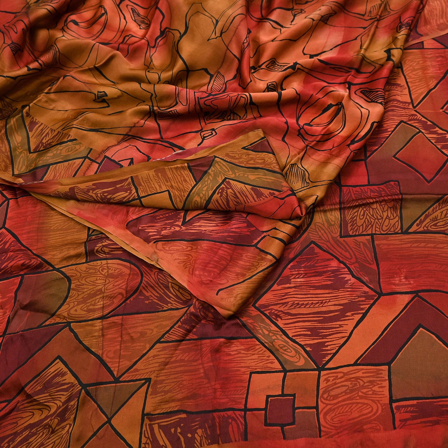 Indian Vintage Sari Multi Printed 100% Pure Satin Silk Sarees 5yd Sewing Craft Fabric Dress Making Wrap Upcycle Quilting Crafting