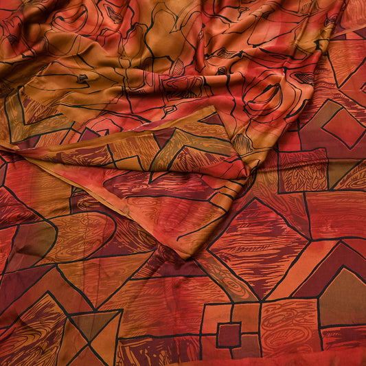 Indian Vintage Sari Multi Printed 100% Pure Satin Silk Sarees 5yd Sewing Craft Fabric Dress Making Wrap Upcycle Quilting Crafting