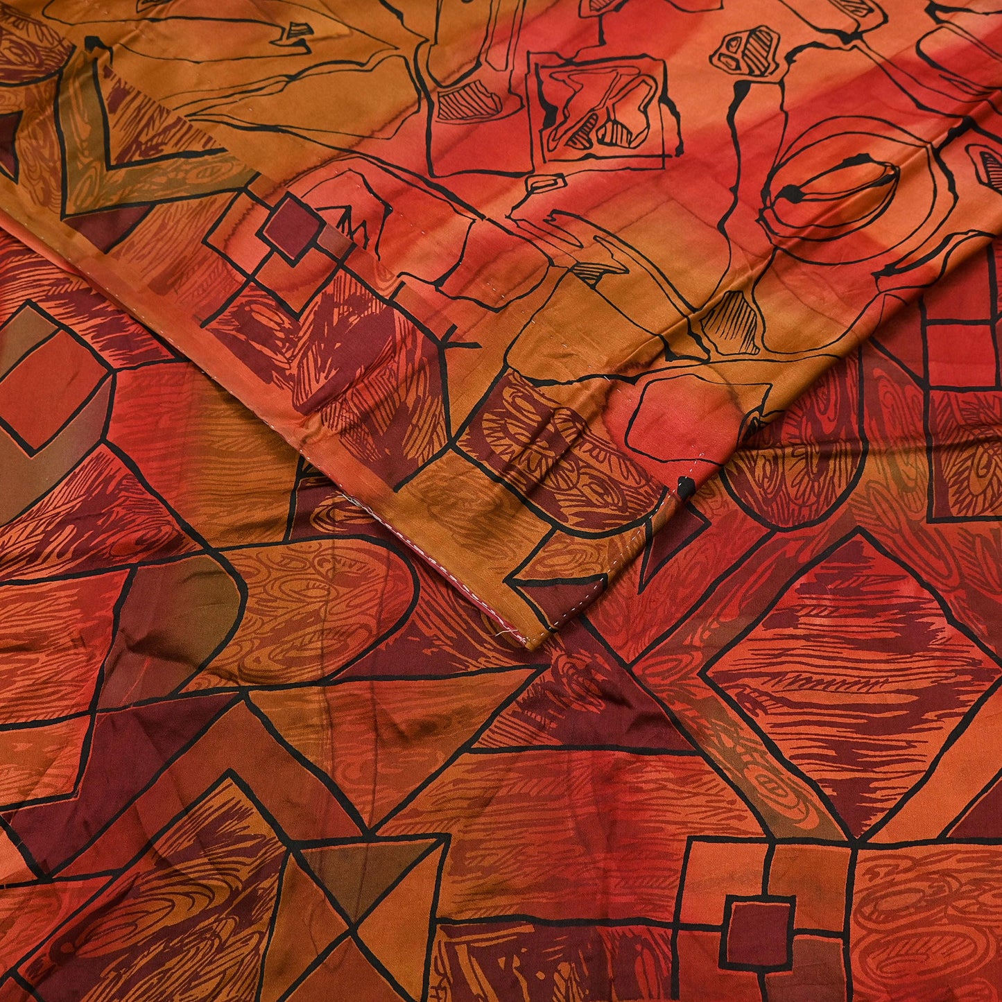 Indian Vintage Sari Multi Printed 100% Pure Satin Silk Sarees 5yd Sewing Craft Fabric Dress Making Wrap Upcycle Quilting Crafting