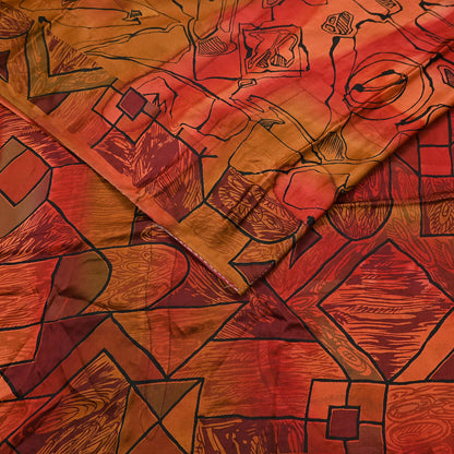 Indian Vintage Sari Multi Printed 100% Pure Satin Silk Sarees 5yd Sewing Craft Fabric Dress Making Wrap Upcycle Quilting Crafting