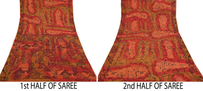 Indian Vintage Sari Multi Printed 100% Pure Satin Silk Sarees 5yd Sewing Craft Fabric Dress Making Wrap Upcycle Quilting Crafting