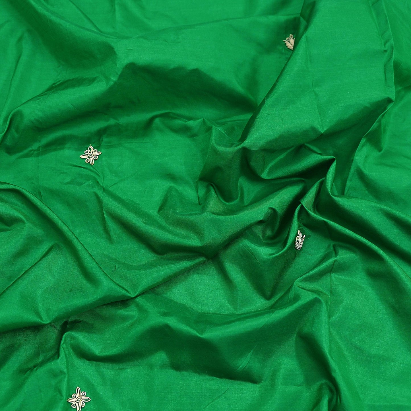 Indian Vintage Dupatta Green Pure Silk Long Stole Hand Embroidered Scarves Floral Design Stole Veil Wrap Zardozi/ dabka