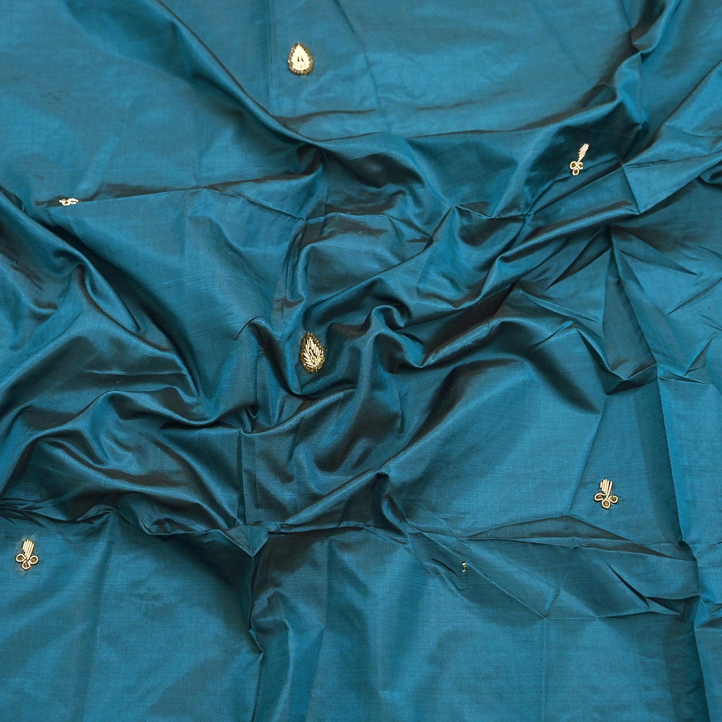 Indian Vintage Dupatta Teal Green Pure Silk Long Stole Hand Embroidered Scarves Floral Design Stole Veil Wrap Zardozi/ dabka