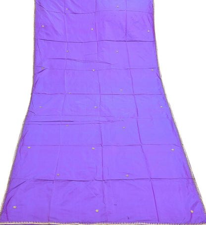 Indian Vintage Dupatta Purple Pure Silk Long Stole Hand Embroidered Scarves Floral Design Stole Veil Wrap Zardozi/ dabka