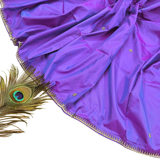 Indian Vintage Dupatta Purple Pure Silk Long Stole Hand Embroidered Scarves Floral Design Stole Veil Wrap Zardozi/ dabka