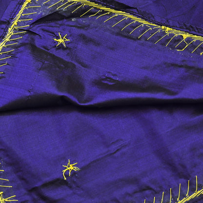 Indian Vintage Dupatta Purple Pure Silk Long Stole Hand Embroidered Scarves Floral Design Stole Veil Wrap Zardozi/ dabka