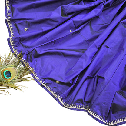 Indian Vintage Dupatta Purple Pure Silk Long Stole Hand Embroidered Scarves Floral Design Stole Veil Wrap Zardozi/ dabka
