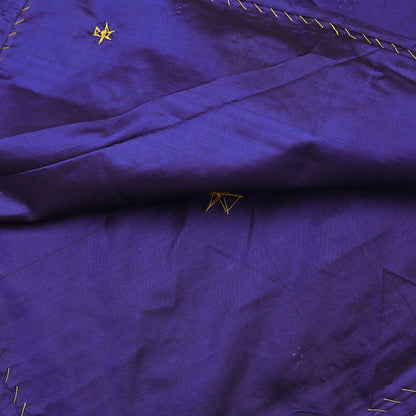 Indian Vintage Dupatta Purple Pure Silk Long Stole Hand Embroidered Scarves Floral Design Stole Veil Wrap Zardozi/ dabka