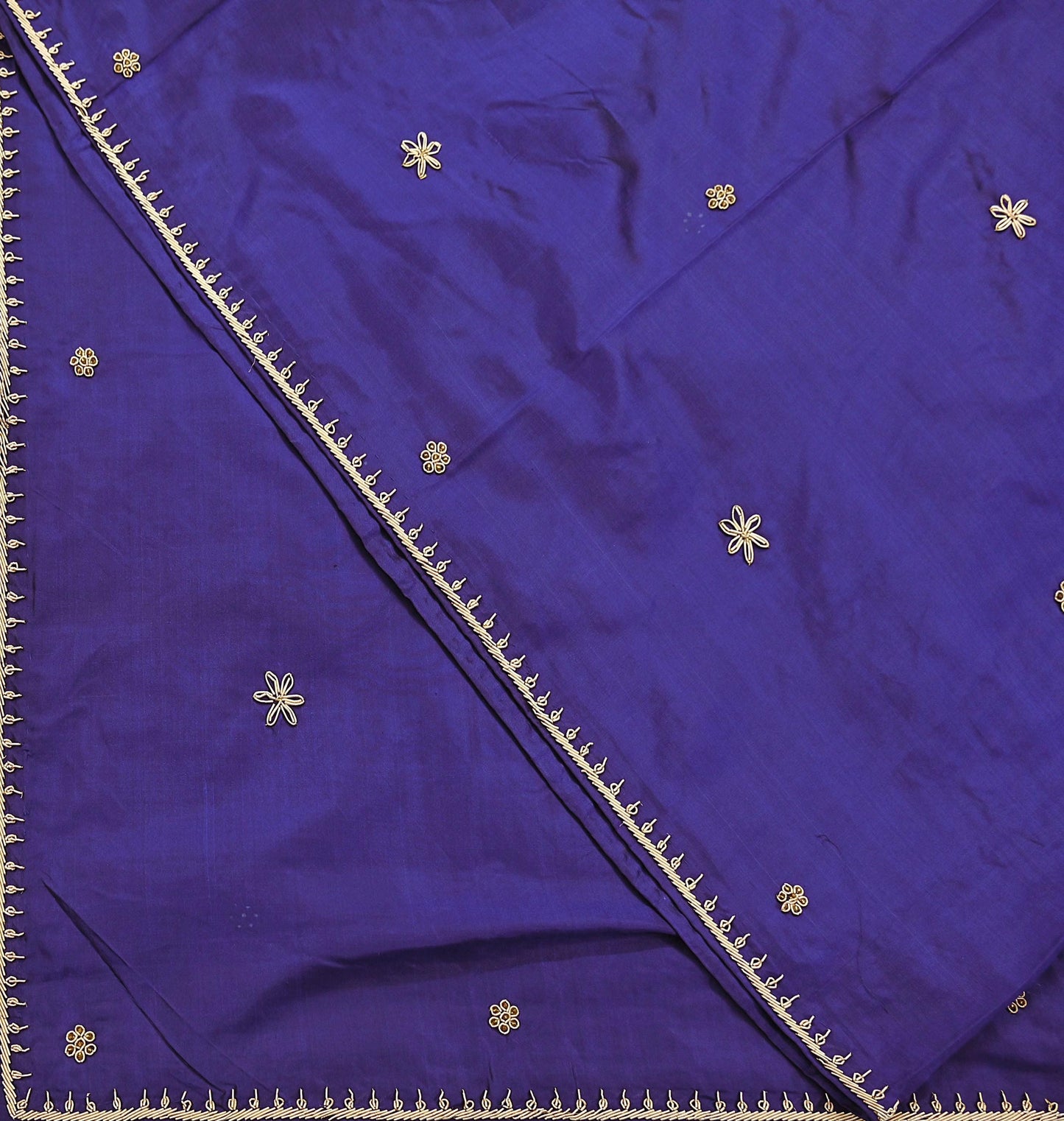 Indian Vintage Dupatta Purple Pure Silk Long Stole Hand Embroidered Scarves Floral Design Stole Veil Wrap Zardozi/ dabka