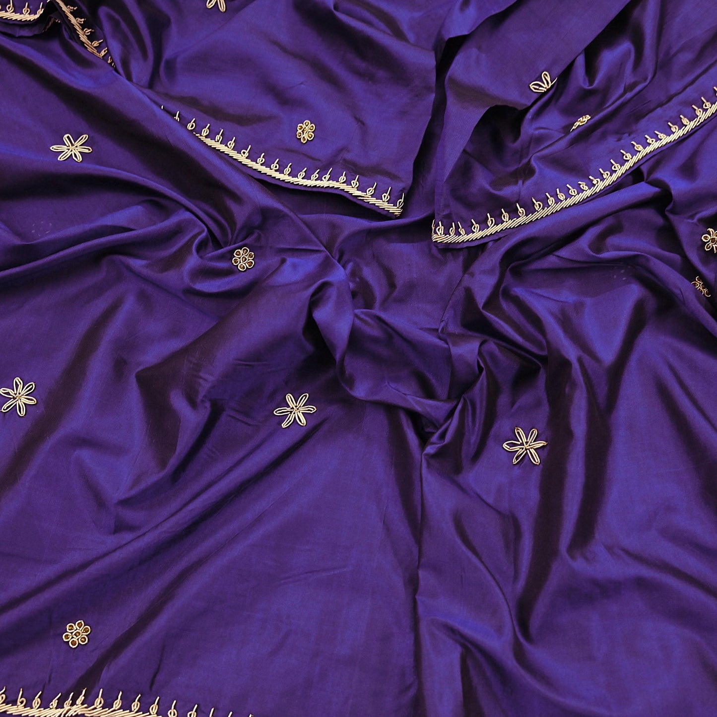 Indian Vintage Dupatta Purple Pure Silk Long Stole Hand Embroidered Scarves Floral Design Stole Veil Wrap Zardozi/ dabka