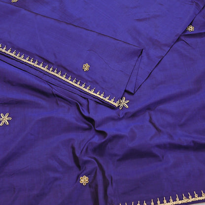 Indian Vintage Dupatta Purple Pure Silk Long Stole Hand Embroidered Scarves Floral Design Stole Veil Wrap Zardozi/ dabka