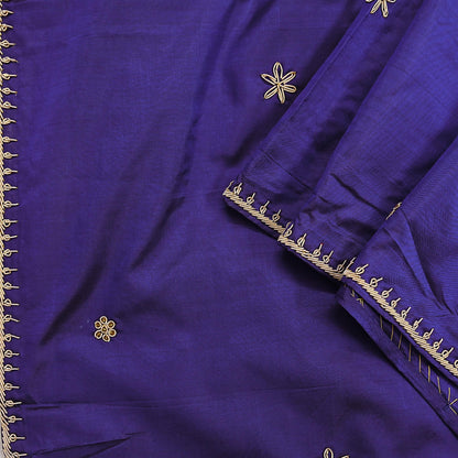 Indian Vintage Dupatta Purple Pure Silk Long Stole Hand Embroidered Scarves Floral Design Stole Veil Wrap Zardozi/ dabka