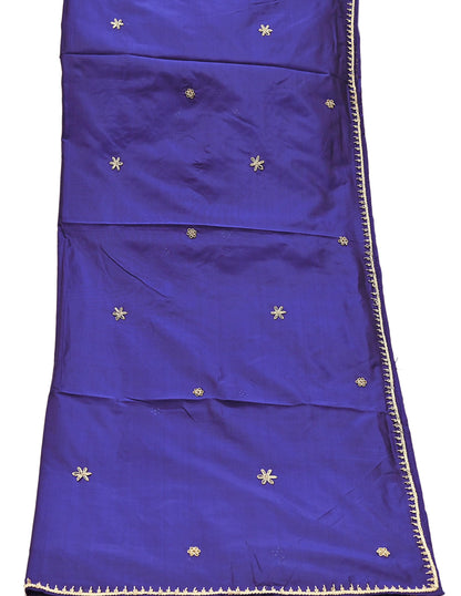 Indian Vintage Dupatta Purple Pure Silk Long Stole Hand Embroidered Scarves Floral Design Stole Veil Wrap Zardozi/ dabka
