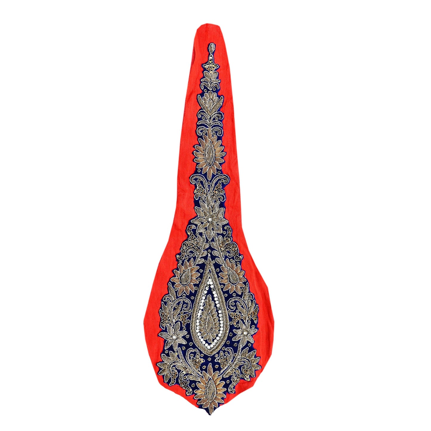 Indian Vintage Blue velvet Appliques  Set of 1 Hand-Embroidered Floral Patches with Zardozi,Dabka, Zari,for Craft, Journals