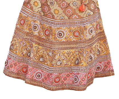 Party wear Heavy mustard yellow Raw Silk Hand Embroidered Lehenga Skirt by Designer Tarun Tahiliani Bridal Wear Indian Couture Fashion