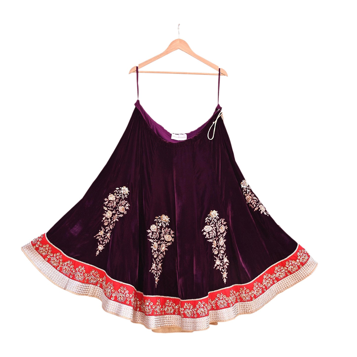 Manish Malhotra Purple Velvet Lehenga Skirt Heavy Zardozi Dabka Embroidery Indian Bridal Wear, Designer Couture Wedding Outfit