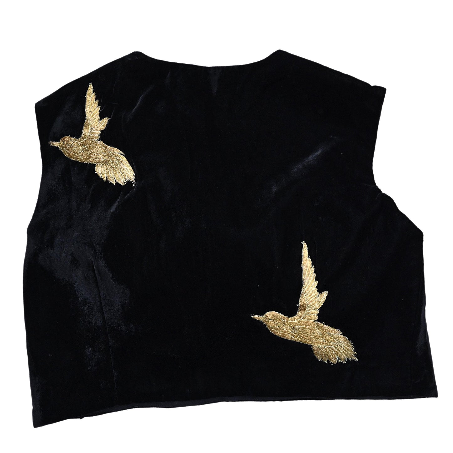 Indian Pre-owned Black Velvet Embroidered Padded Blouse/Crop/Top M Size Party wear Bollywood